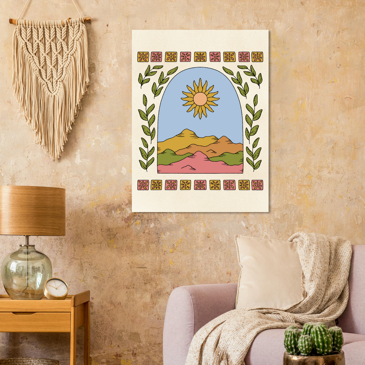 Mountain and Flowers – Print