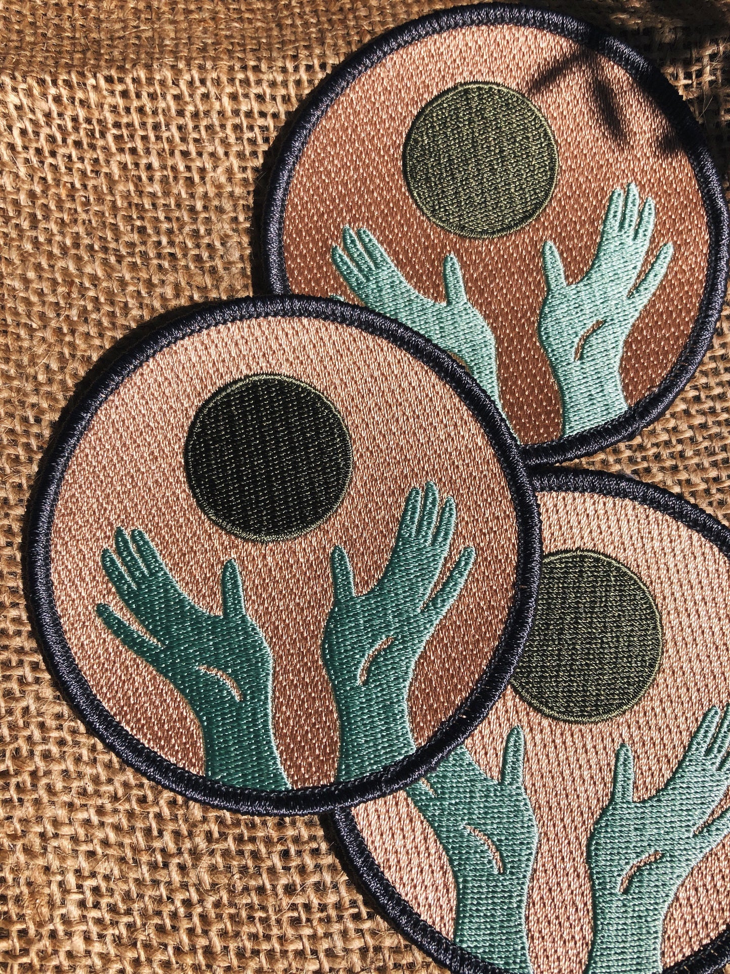 Blue Hands Embroidered Patch