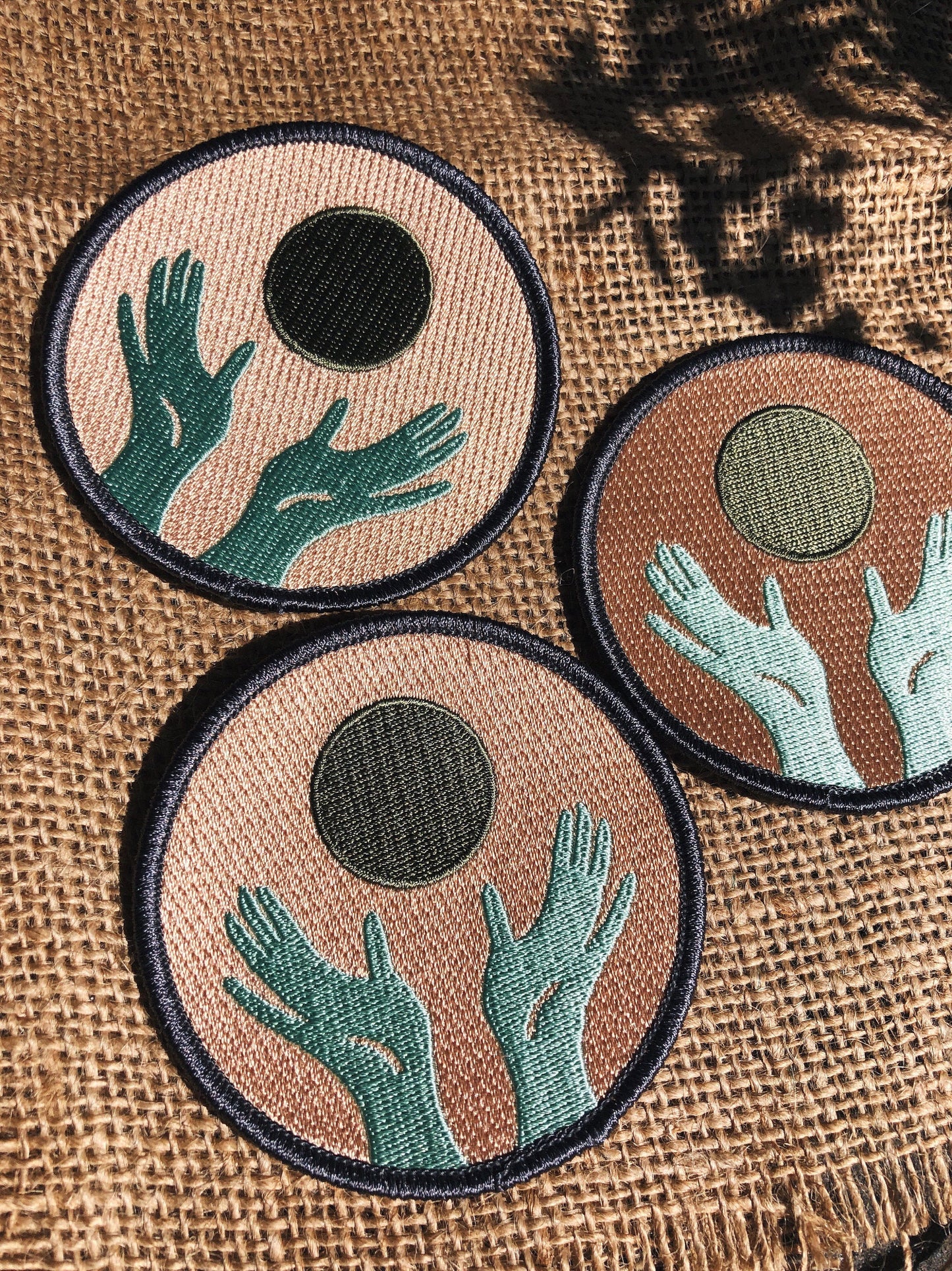 Blue Hands Embroidered Patch