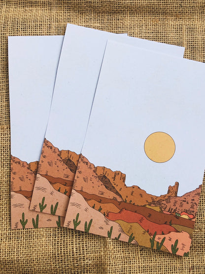 Orange Desert Landscape Print